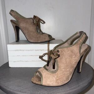 Seychelles Brown Peep-Toe Heels - sz6 (P21)